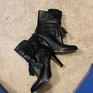 Coach Black Leather Heeled Jessie Boots